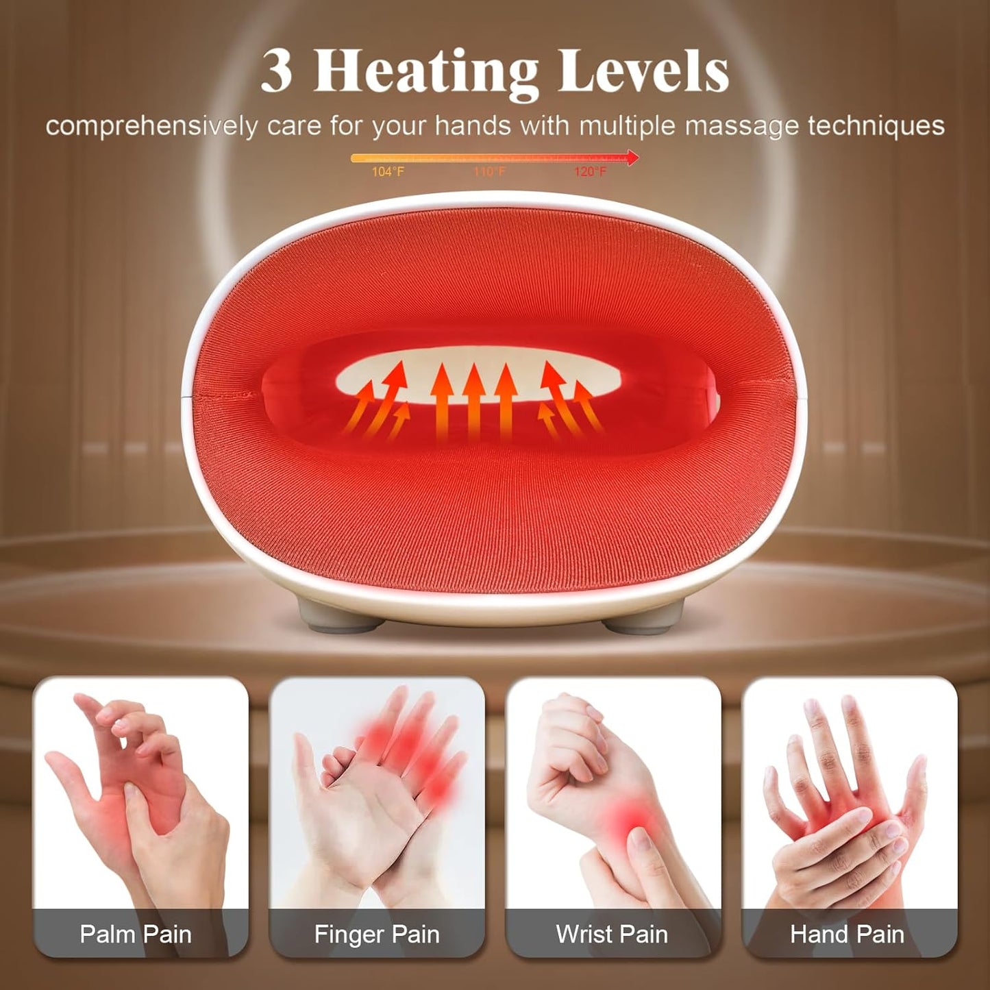 E+ Hand Massager, 9 Modes 9 Intensities Hand Massage, Cordless Hand Massager for Arthritis and Carpal Tunnel, Gift for Women Mother's Day Father's Day