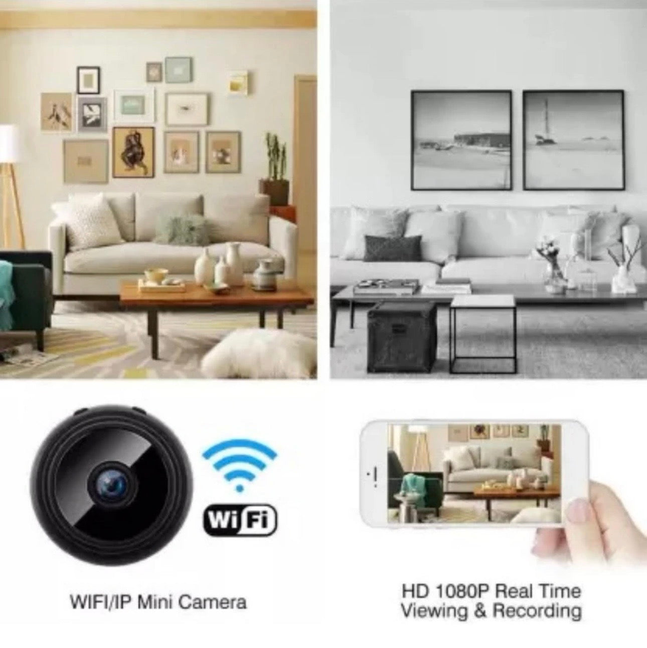 E+ Wireless Portable Spy WiFi 1080p Full HD Camera CCTV Smart Calling, Night Vision Net IP 360 Security Camera (64 GB, 1 Channel)