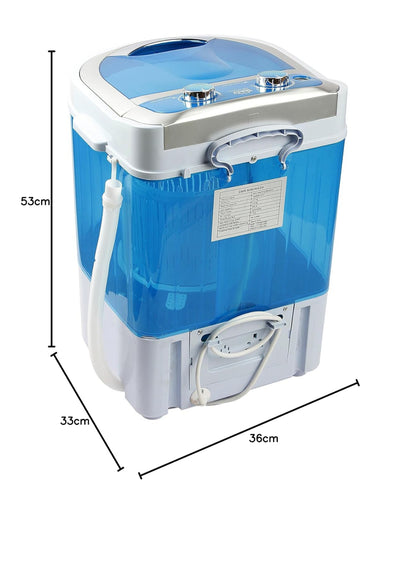 E+ Portable 3 kg 2 Star Single Tub Top Load Mini Washing Machine with 1.5 kg Dryer Basket (Blue)