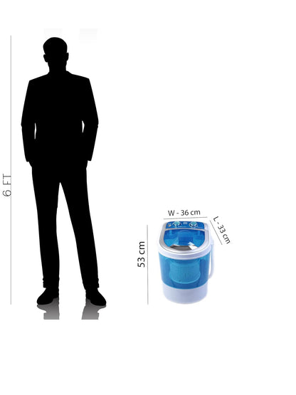 E+ Portable 3 kg 2 Star Single Tub Top Load Mini Washing Machine with 1.5 kg Dryer Basket (Blue)