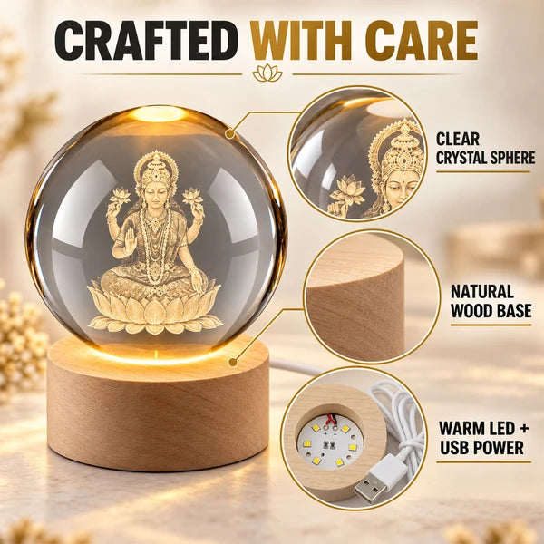 E+3D CRYSTAL WOODEN BALL LAMP