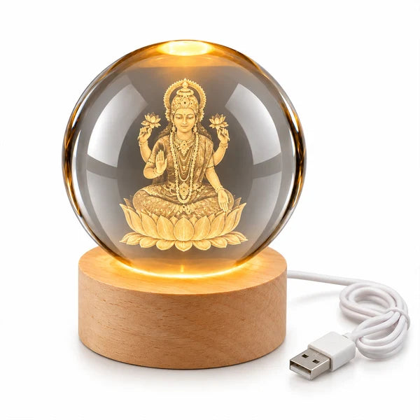 E+3D CRYSTAL WOODEN BALL LAMP