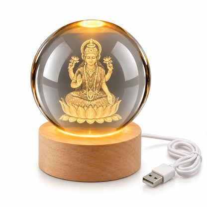 E+3D CRYSTAL WOODEN BALL LAMP