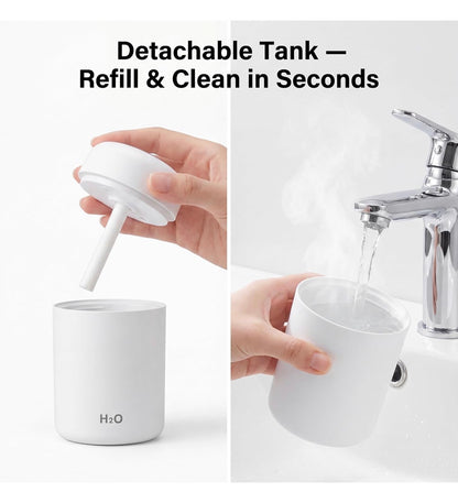 Mini USB Humidifier with 7-Color LED Mood Light | Portable Air Mist Humidifier for Home, Office & Car