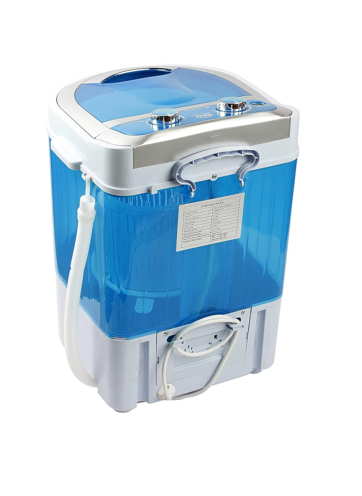 E+ Portable 3 kg 2 Star Single Tub Top Load Mini Washing Machine with 1.5 kg Dryer Basket (Blue)