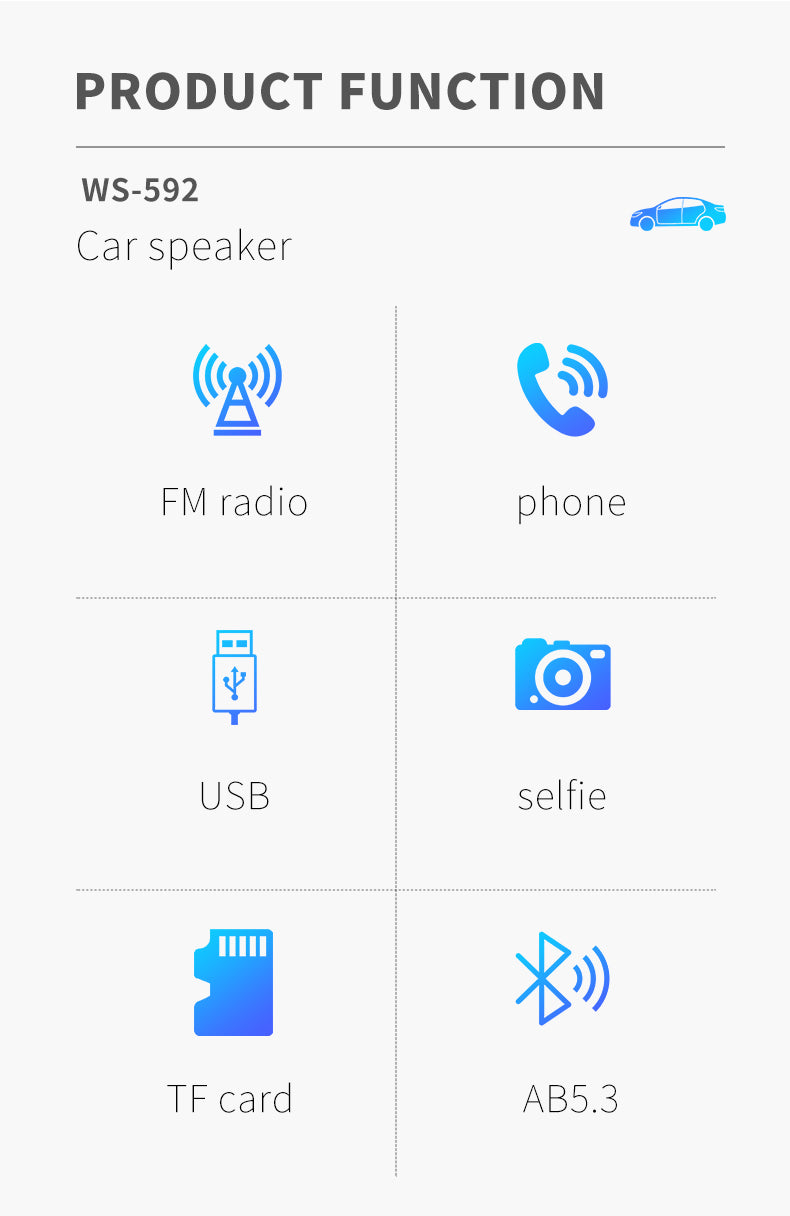 E+ WS-592 Portable Car-Shaped Rechargeable Bluetooth Speaker
