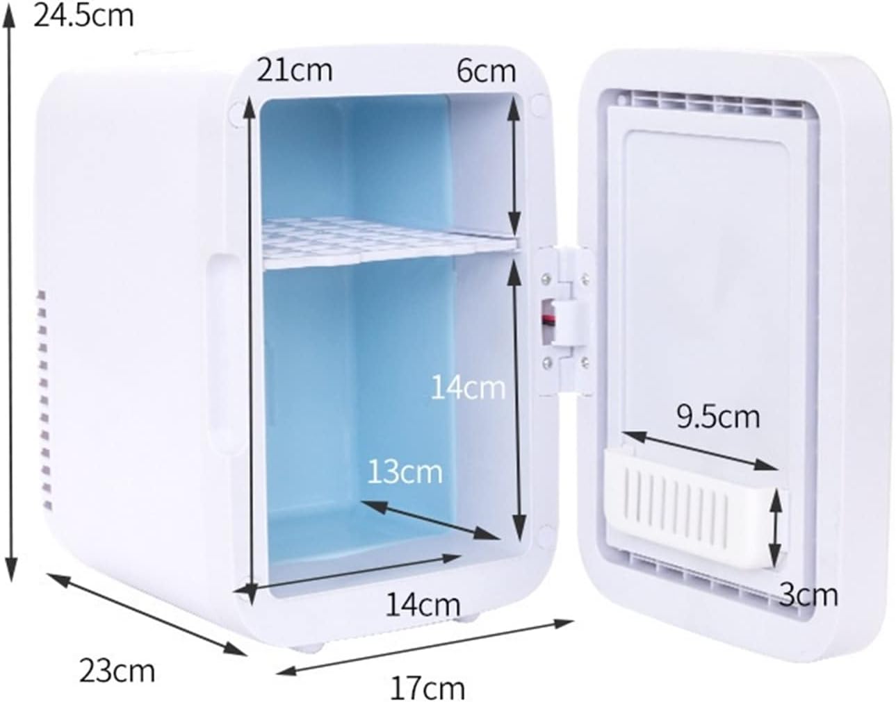 E+ Mini Fridge 4L Multifunction Food Portable Cooling for Home Dorm Room Office White