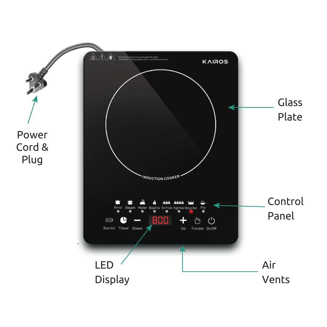 E+ InstaCook 2200 W Glass Top Induction Cooktop