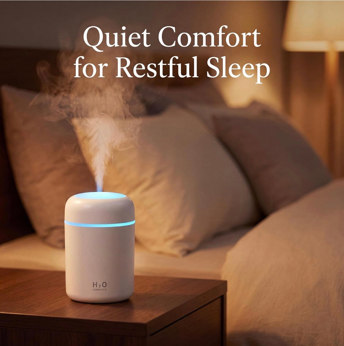 Mini USB Humidifier with 7-Color LED Mood Light | Portable Air Mist Humidifier for Home, Office & Car