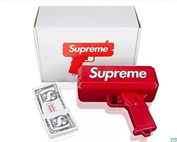 E+ Toysgenix Supreme Money Gun Cash .Cannon for Wedding, Parties and Fun – Includes 100 Fake Dollars Money Gun