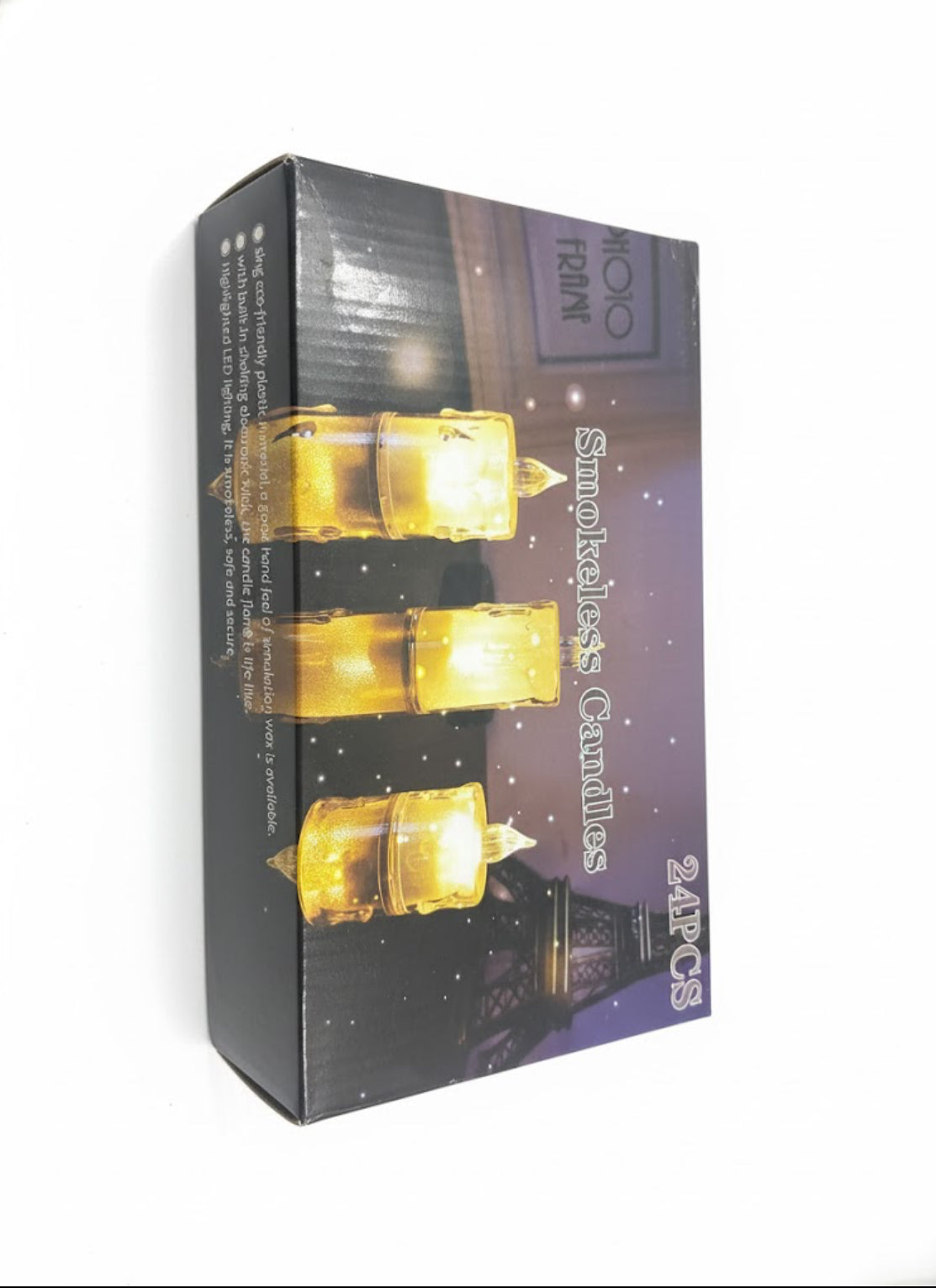 E+ Round LED Candle Light (Pack of 24) – Flickering Flameless