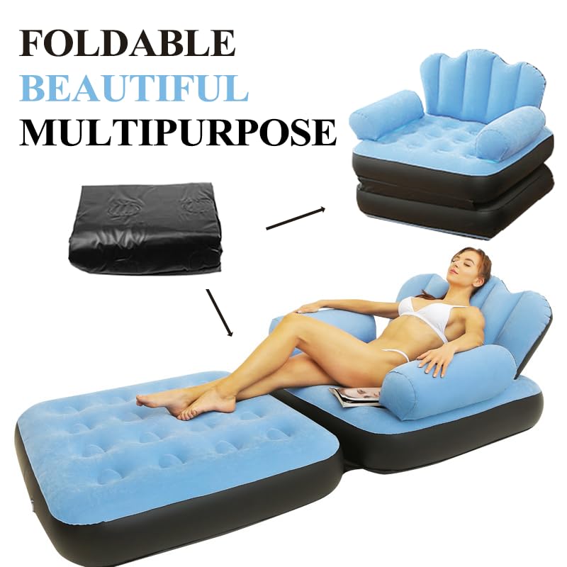 E+ Multifunctional Five in One Inflatable Bed Convenient Foldable Lounge Chair sofa