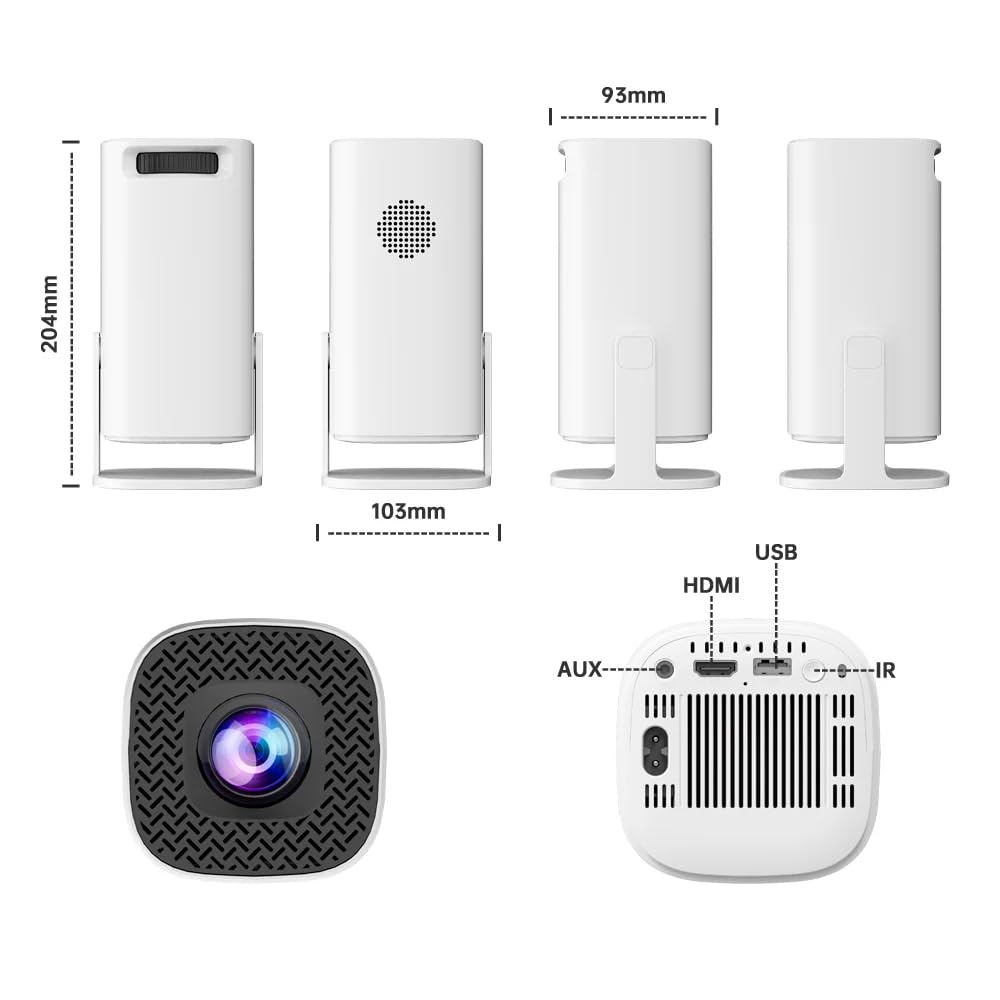 E+ Yugam P30 Max Projector 4K HD 1080P Bluetooth Android 11 Projector with 2 Wireless Game Controllers Built-in 3000 Games (Game with Controller Projector)