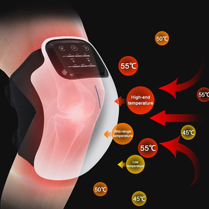 E+ Knee Massager with Heat and Kneading for Pain Relie,Infrared Heated Vibration Physiotherapy for Arthritis Massager，Cramps and Joint Warmer Rechargeable LED Display
