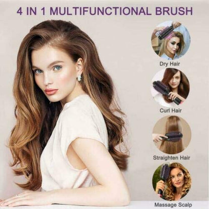 E+ Ronest Hair Dryer Brush - 3 in 1 Hot Air Brush One Step Volumizer for Rotating Straightening (Black), 1000 Watts