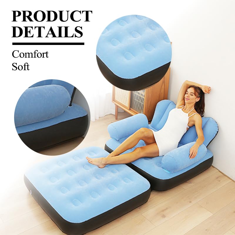 E+ Multifunctional Five in One Inflatable Bed Convenient Foldable Lounge Chair sofa