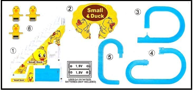 E+ Baby Happy Duck Track Set Toys for Kids Climbing Stairs Dancing Duck Slide Toy with Light and Music - 3 Piece Small Duck
