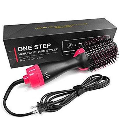 E+ Ronest Hair Dryer Brush - 3 in 1 Hot Air Brush One Step Volumizer for Rotating Straightening (Black), 1000 Watts