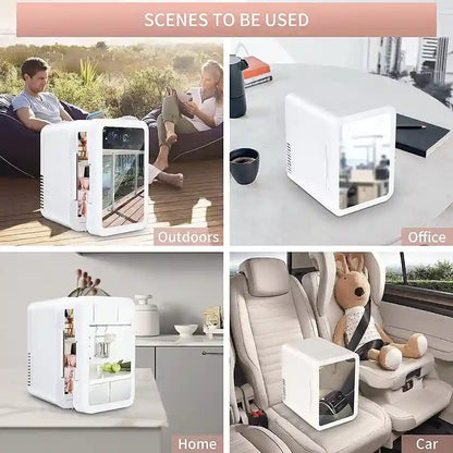 E+ Mini Fridge 4L Multifunction Food Portable Cooling for Home Dorm Room Office White
