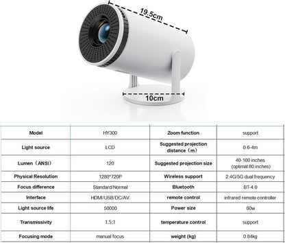 E+ HY300 Portable Mini Smart LED Projector