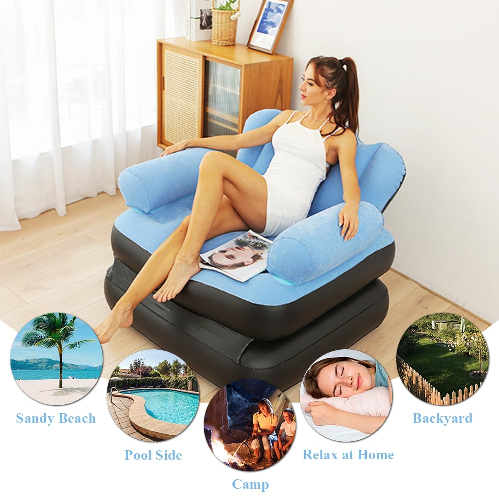 E+ Multifunctional Five in One Inflatable Bed Convenient Foldable Lounge Chair sofa