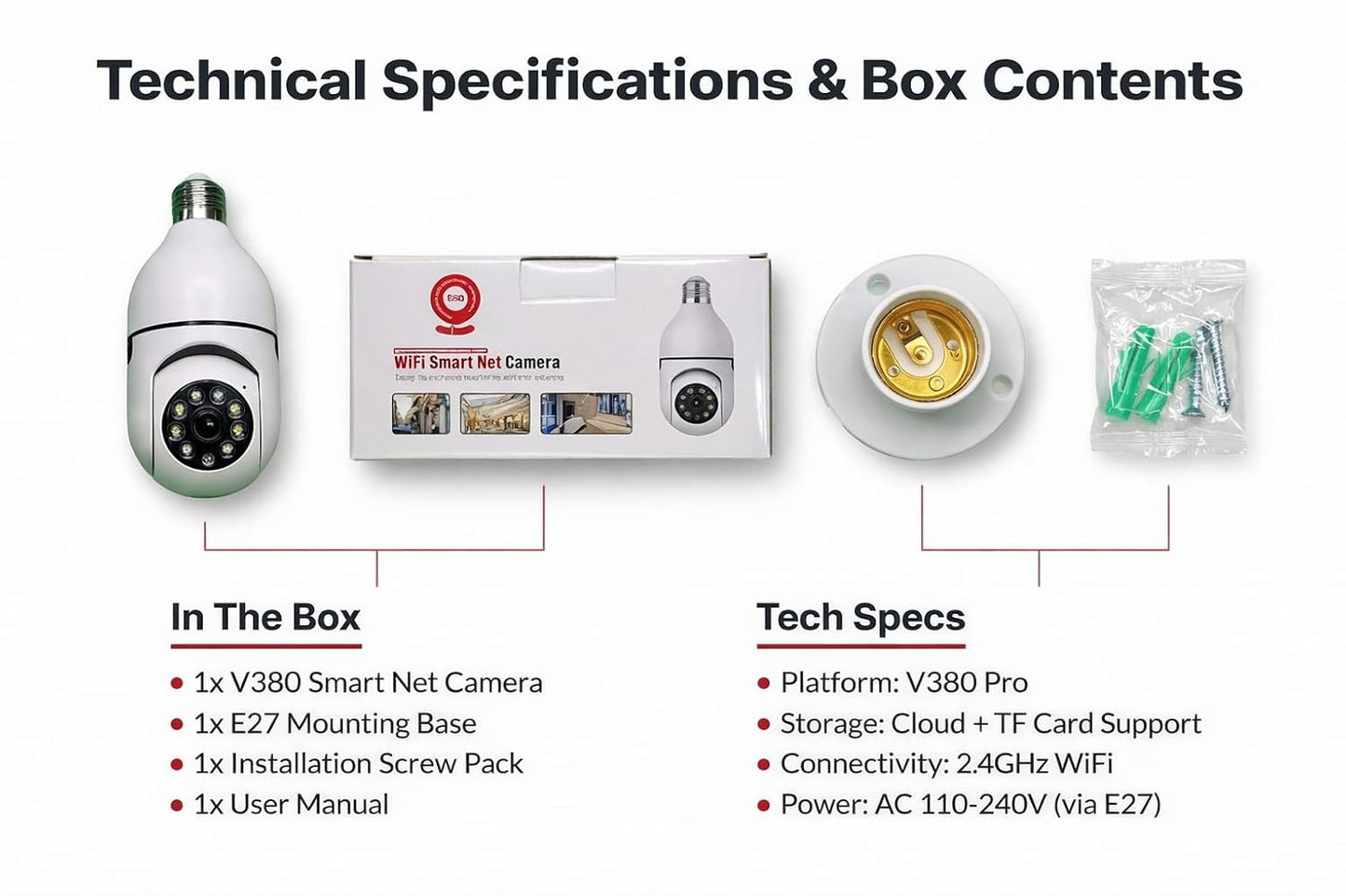 E+ WIFI SMART BULB CAMRA