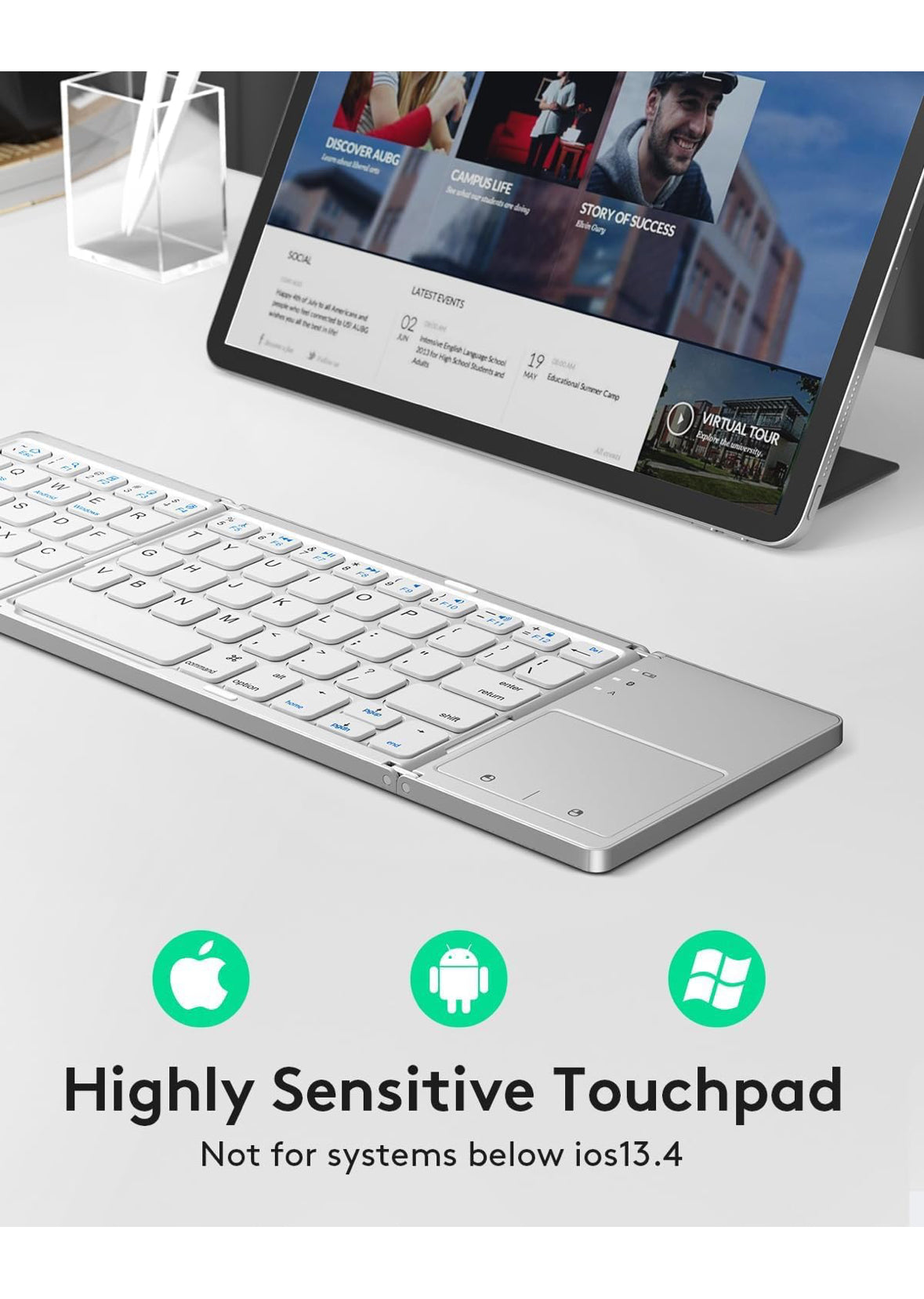 E+ Foldable Bluetooth keyboard with touchpad