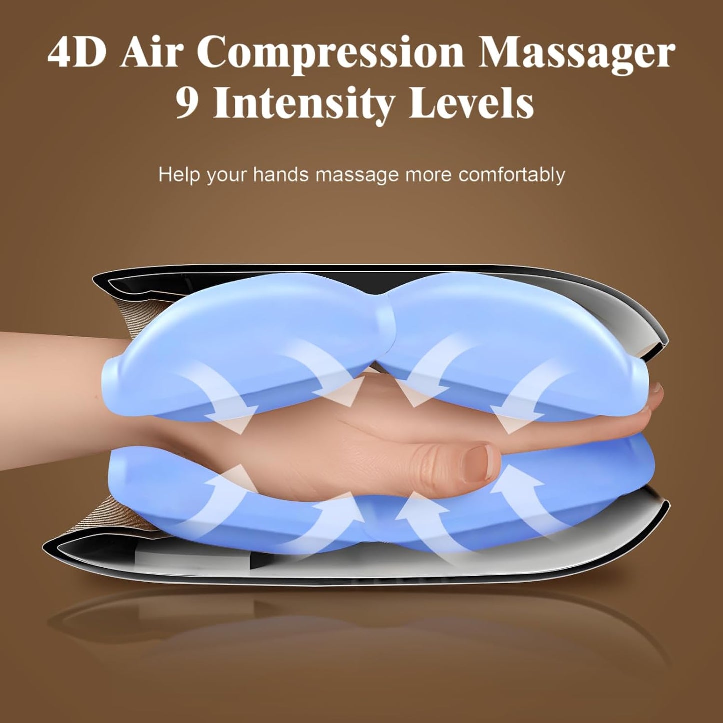E+ Hand Massager, 9 Modes 9 Intensities Hand Massage, Cordless Hand Massager for Arthritis and Carpal Tunnel, Gift for Women Mother's Day Father's Day