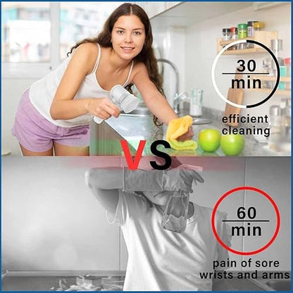 E+ Multi-Functional Electric Cleaning Brush 5 in 1 Magic Power Scrubber Household Cleaning Tools Spin Scrubber with Buffer Polisher, for Bathroom, Shower, Tub, Kitchen Floor