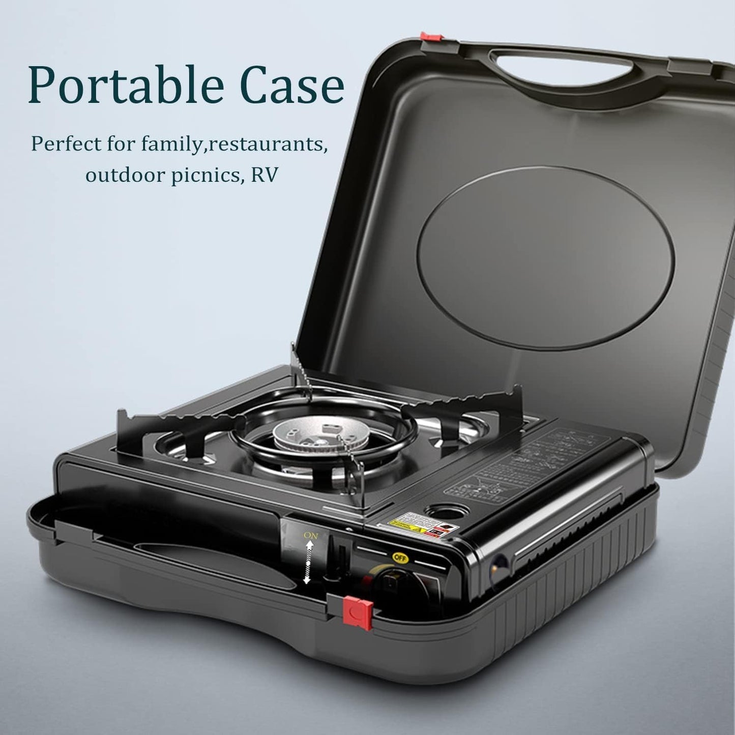 E+ Aluminium Dual Fuel Portable Gas Stove for Propane & Butane, Camping Stove with Single Burner