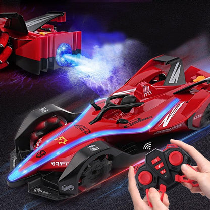 E+ F1 Fast RC Drift Car,Hobby Remote Control Car LED Lights 4WD 2.4GHz 360°Rotating RC Race Sport Stunt Car,High Speed Formula 1 Model Vehicle Cool Toys Birthday Gifts for Kids Age of 6+