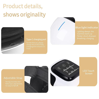 E+ Knee Massager with Heat and Kneading for Pain Relie,Infrared Heated Vibration Physiotherapy for Arthritis Massager，Cramps and Joint Warmer Rechargeable LED Display