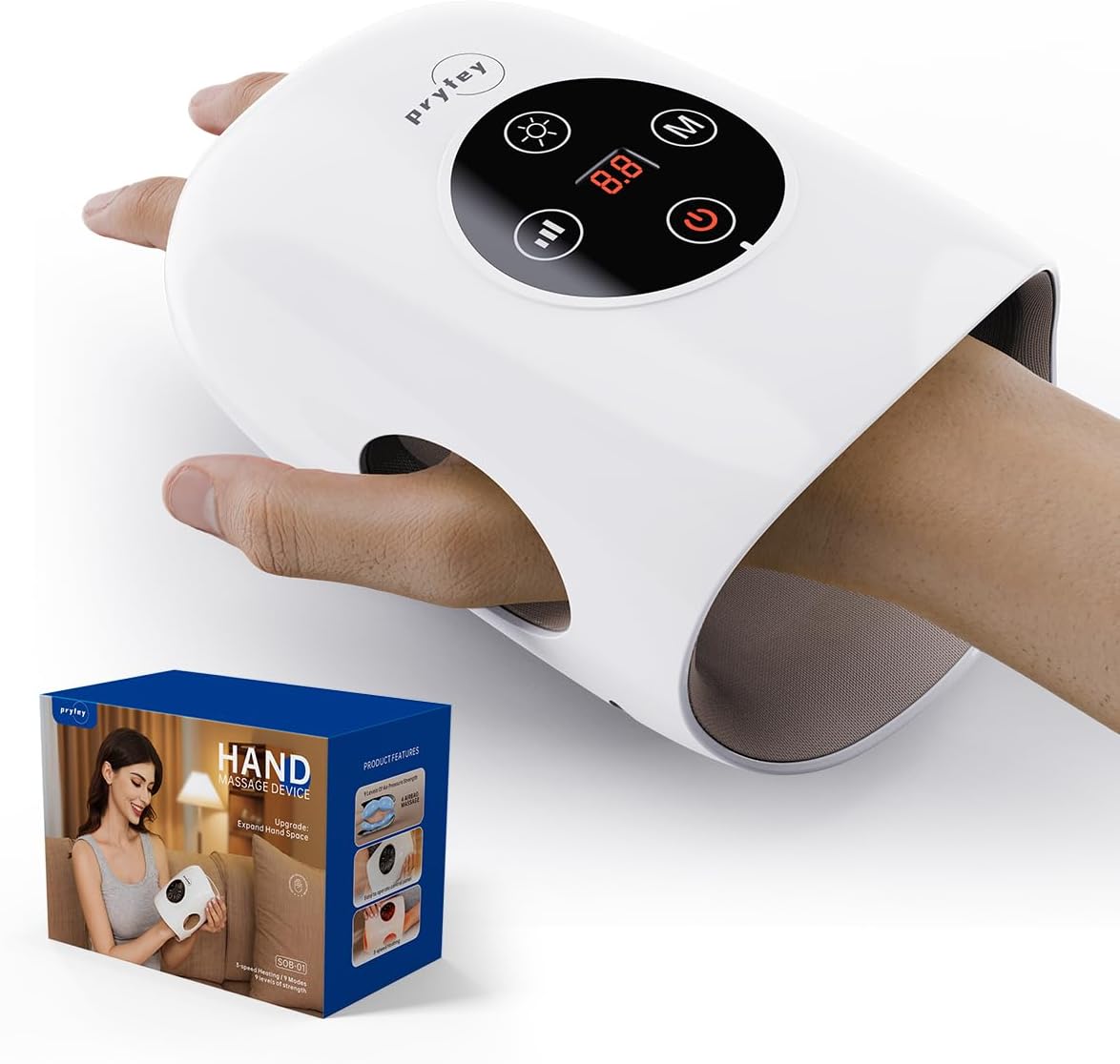 E+ Hand Massager, 9 Modes 9 Intensities Hand Massage, Cordless Hand Massager for Arthritis and Carpal Tunnel, Gift for Women Mother's Day Father's Day