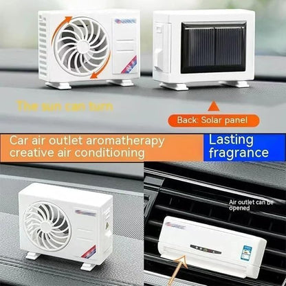 E+ Car Air Freshener Miniature AC design Solar-Powered Car Perfume Car Air freshener with Perfume Diffuser
