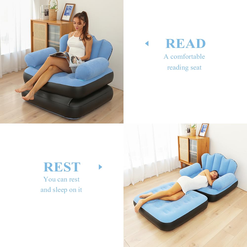 E+ Multifunctional Five in One Inflatable Bed Convenient Foldable Lounge Chair sofa