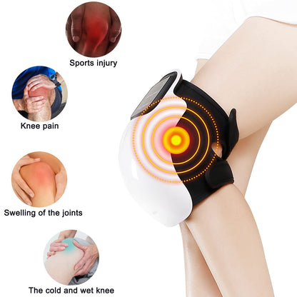 E+ Knee Massager with Heat and Kneading for Pain Relie,Infrared Heated Vibration Physiotherapy for Arthritis Massager，Cramps and Joint Warmer Rechargeable LED Display