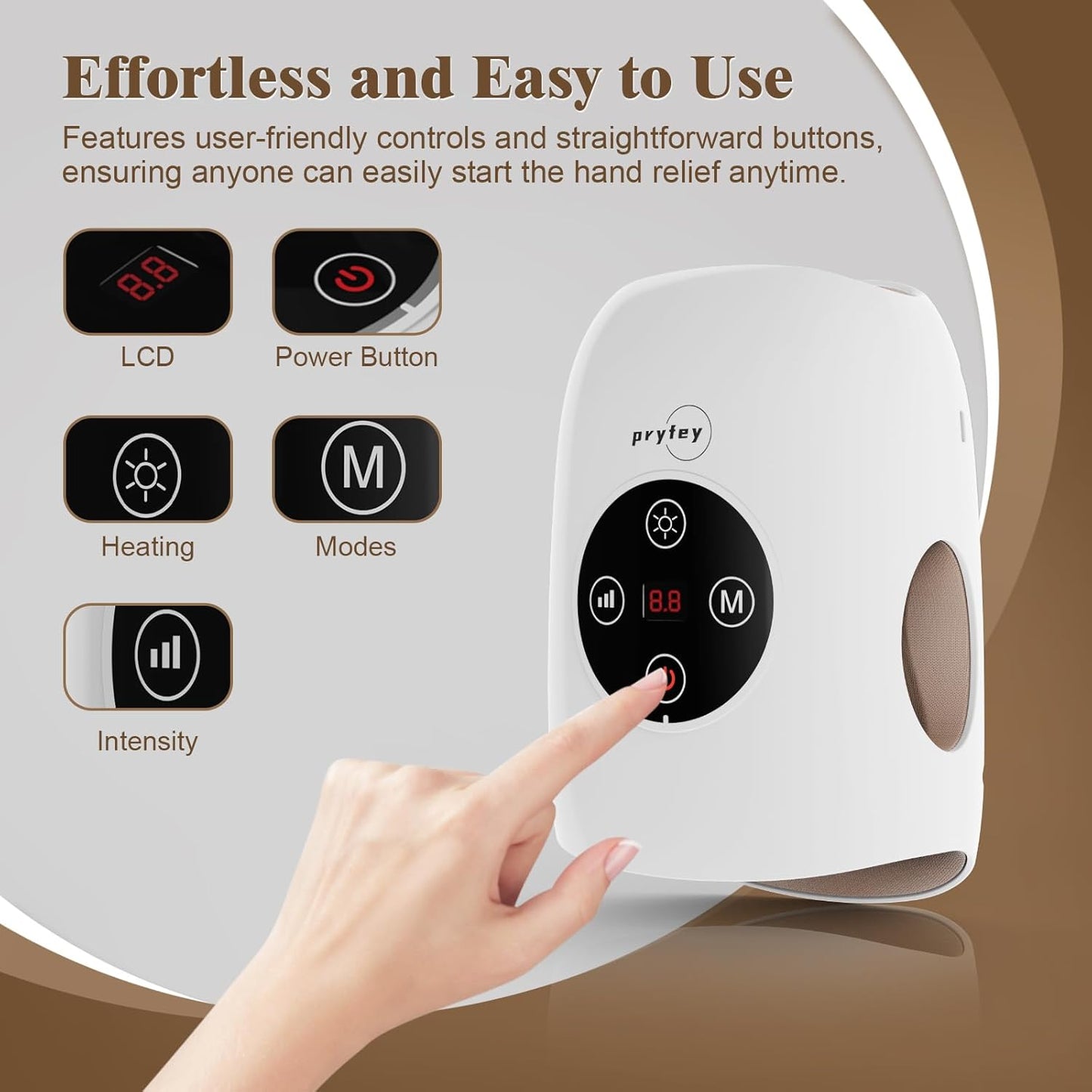 E+ Hand Massager, 9 Modes 9 Intensities Hand Massage, Cordless Hand Massager for Arthritis and Carpal Tunnel, Gift for Women Mother's Day Father's Day
