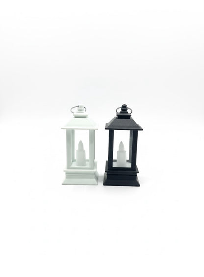 E+ Mini LED Candle Lanterns for Home Décor – Black & White Vintage Lantern Set (PACK OF 24)