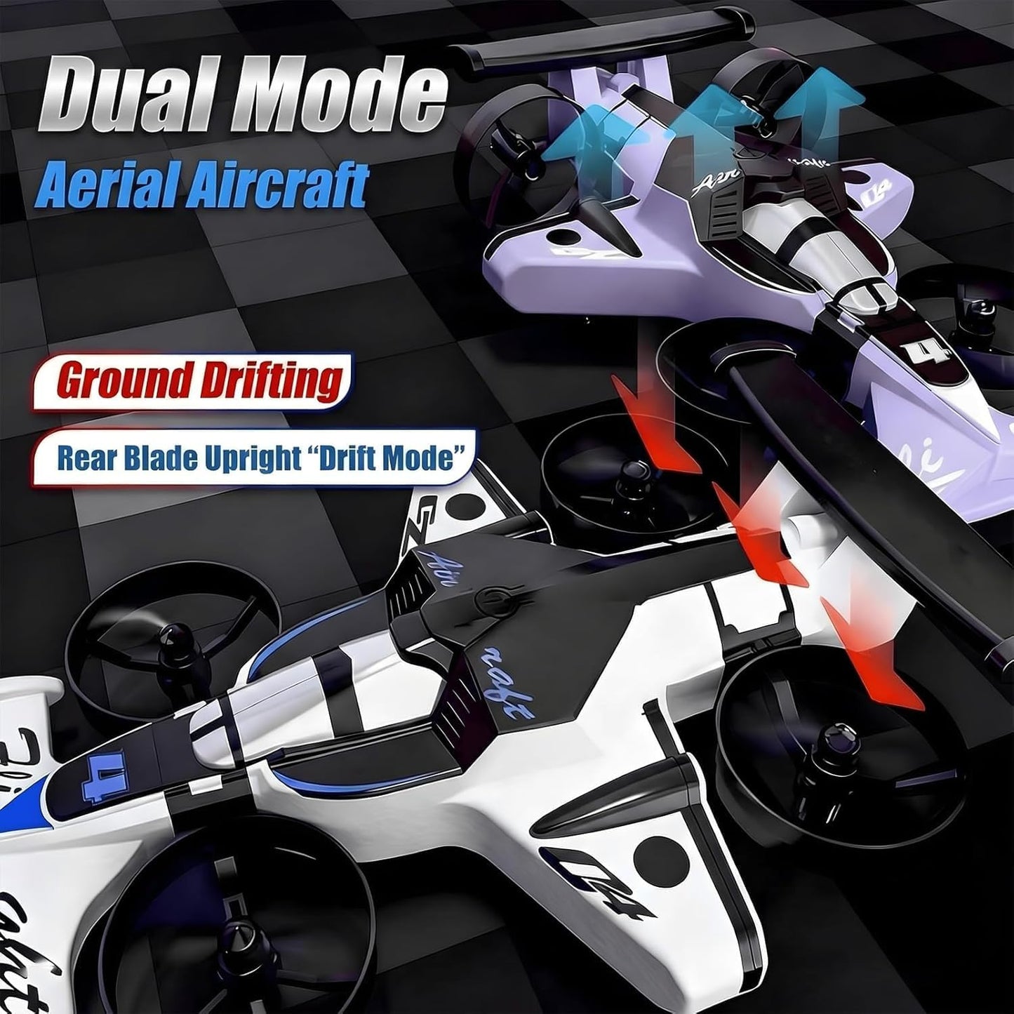 E+2-IN ONE FLYING CAR AND STUNT DRONE-MINI INDOOR DRONE