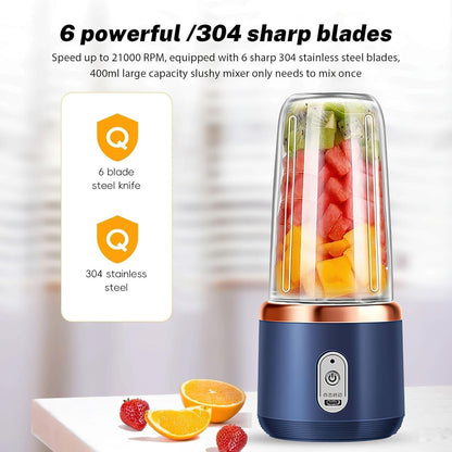 E+ Portable Juicer Blenders For Smoothies And Juices, USB Rechargeable Mini Juicer Bottle Mixer Shake Maker Machine