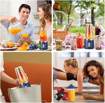E+ Portable Juicer Blenders For Smoothies And Juices, USB Rechargeable Mini Juicer Bottle Mixer Shake Maker Machine