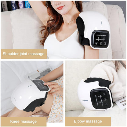 E+ Knee Massager with Heat and Kneading for Pain Relie,Infrared Heated Vibration Physiotherapy for Arthritis Massager，Cramps and Joint Warmer Rechargeable LED Display