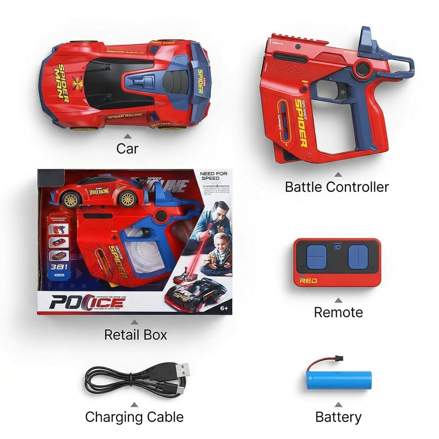 E+ R\C POLICE CAR THREE IN ONE