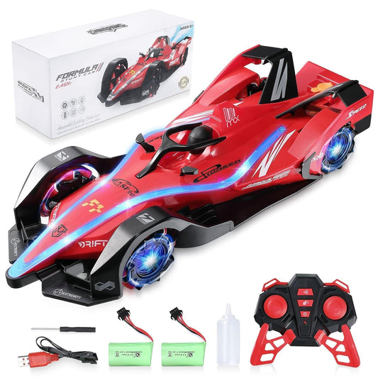 E+ F1 Fast RC Drift Car,Hobby Remote Control Car LED Lights 4WD 2.4GHz 360°Rotating RC Race Sport Stunt Car,High Speed Formula 1 Model Vehicle Cool Toys Birthday Gifts for Kids Age of 6+