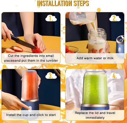 E+ Portable Juicer Blenders For Smoothies And Juices, USB Rechargeable Mini Juicer Bottle Mixer Shake Maker Machine