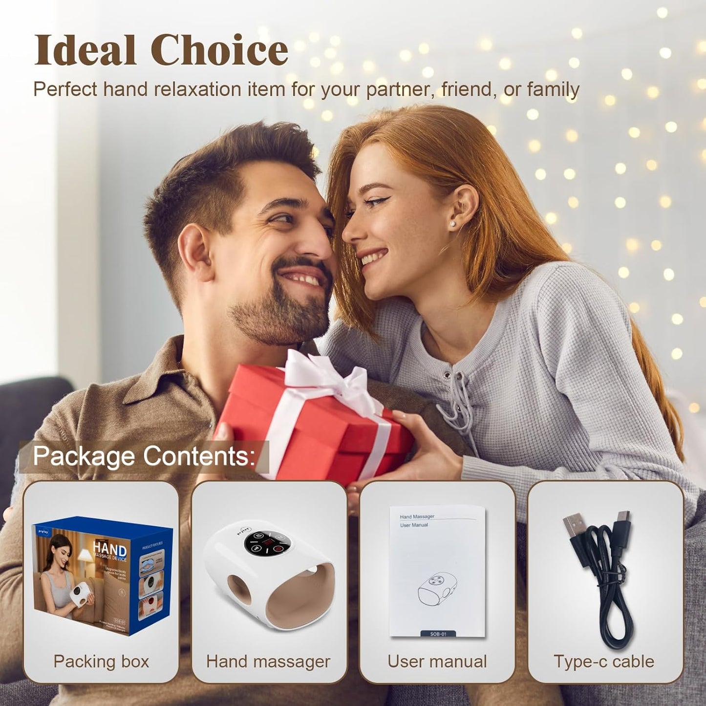 E+ Hand Massager, 9 Modes 9 Intensities Hand Massage, Cordless Hand Massager for Arthritis and Carpal Tunnel, Gift for Women Mother's Day Father's Day