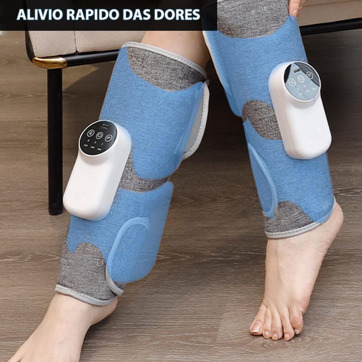 E+ Leg Massager for Circulation and Pain Relief, Calf Air Compression Massager with Heat, Leg Massager with 3 Intensities, 3 Modes, Easy to Use, Muscle Relaxation