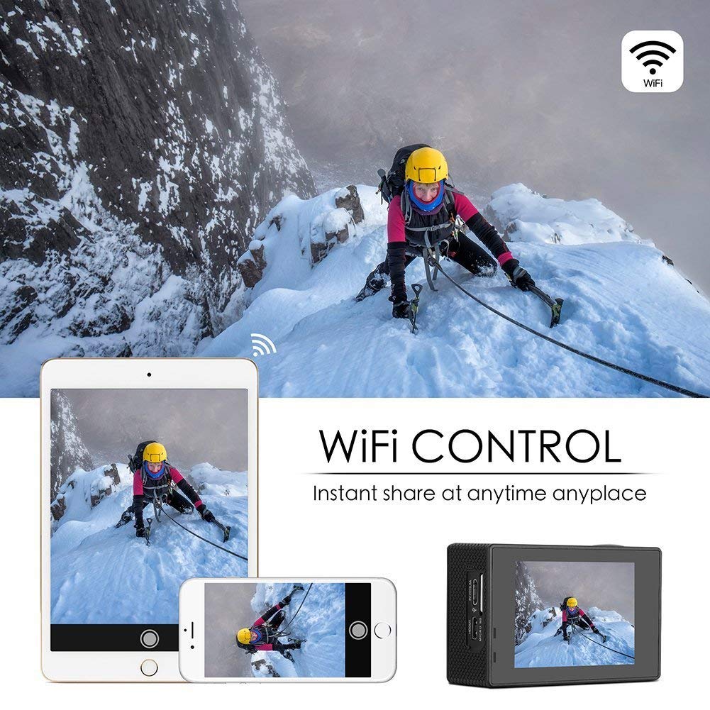 E+ 4k wifi action camera ultra hd wide angle go pro