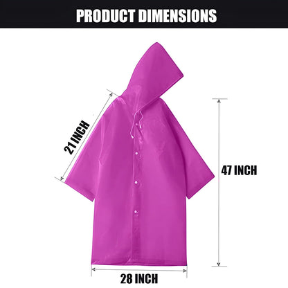 E+ EVA Waterproof Rain Coat Hooded Universal Outdoor Water Resistant Portable Suit for Men Women Boys & Girls (Universal Size, 1 Pc Pink)