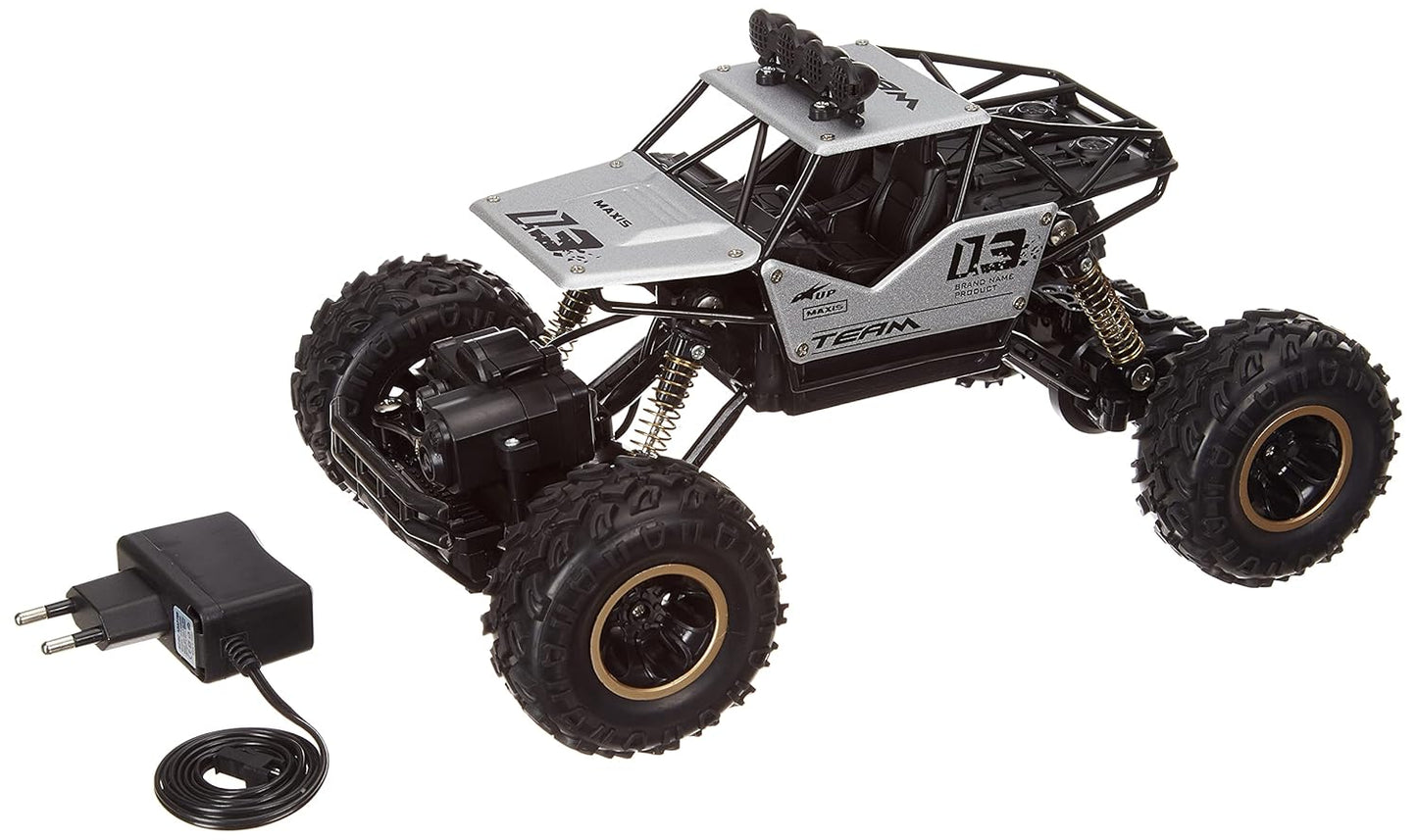 E+ Remote Control Rechargable Acrobatic 360 Degree Twisting Stunt Car with Music & Lights and Charger for Kids multicolour